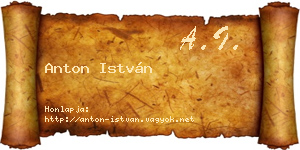 Anton István névjegykártya