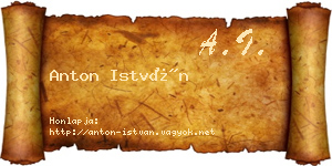 Anton István névjegykártya